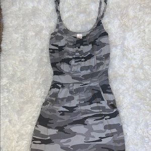 Grey Camouflage Print Dress
